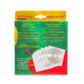 Self-Adhesive Poly CD/DVD Holders, 50 Sheets per Pack, Polypropylene, White