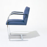 Brno Flat Bar Armchair with Arm Pad by Mies Van Der Rohe