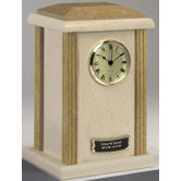 Clock Tower Deluxe Two-Tone Natural Marble Large / Adult Urn in Cream and Earth Grain