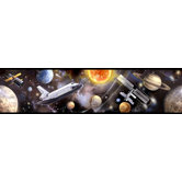 Space Travel Peel and Stick Wall Border