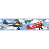 Vintage Planes Peel and Stick Wall Border