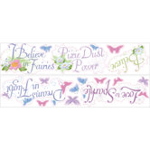 Licensed Designs Disney Fairies Phrases Peel and Stick Wall Decal Us Only