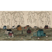Primitive Scenic Chair Rail Prepasted Mural 6' x 10.5'