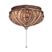 Two Light Crystal Cut Detail Universal Ceiling Fan Light Kit