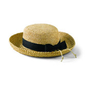 Kids' Raffia Hat with Ribbon