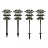 Platinum Chrome Tier Solar Light Set (Set of 4)