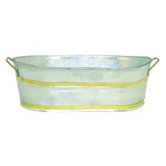3.5 Gallon Oblong Tub with Brass Trim