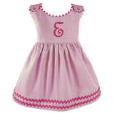 Garden Princess Pique Dress in Light Pink with Hot Pink Trim