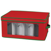 Storage and Organization Holiday Stemware Chest/Goblet in Red