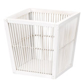 Fir/Bamboo Waste Basket in White