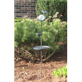 Aquarius Birdbath Solar Stake with Glass Orb