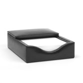 Old Leather Flip Top Memo Box in Black