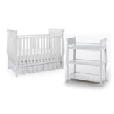 Sarah Classic Two Piece Convertible Crib Set in White