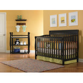 Stanton Two Piece Convertible Crib Set in Black