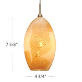Lavai Art Glass Pendant with Opal and Silver Patches