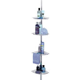 Pole Caddy with Wire Shelves in Chrome