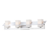 Tilt Four Light Bath Vanity in Brushed Aluminum