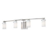 Street Light Four Light Bath Vanity in Brushed Nickel
