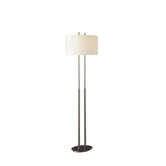 Brushed Nickel Floor Lamp with White Linen Shade