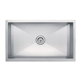 33" x 19" Zero Radius Undermount Single Bowl Stainless Steel Kitchen Sink