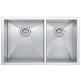 33" x 20" Square Sink 60/40 Double Bowl Stainless Steel Kitchen Sink