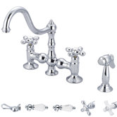 Janelle Double Handle Kitchen Faucet with Side Spray
