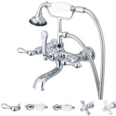 Vintage Classic Double Handle Spread Wall Mount Tub Faucet