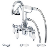Vintage Classic Double Handle Spread Wall Mount Tub Faucet