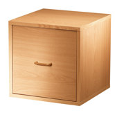 Modular Storage Cube with File Drawer in Honey