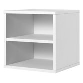 Modular Storage Cube with Shelf in White