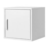Modular Storage Cube with Door in White