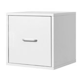 Modular Storage Cube with File Drawer in White