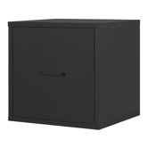 Modular Storage Cube with File Drawer in Black