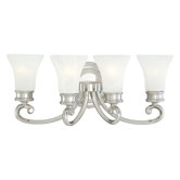 Four Light Bath Vanity in Polished Nickel