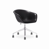Mid-Back Leather Duna Upholstered Task Chair with Gas Lift