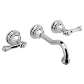 Canterbury Wall Mounted Bathroom Faucet with Double Lever Handles