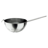 Colander with Long Handle in Stainless Steel