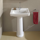 Universal Noble Pedestal Bathroom Sink in White