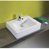 Universal 23.6" Casual Ceramic Bathroom Sink in White