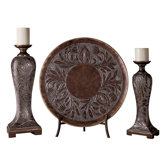 Candlesticks with Charger Plate (Set of 3)