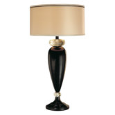Table Lamp in Black with Crystal Trim