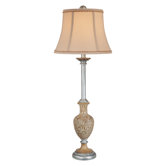 34.5" One Light Table Lamp in Textured Silver