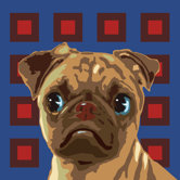 Pooch D&eacute;cor Curious Pug Portrait
