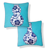 Blue Vases Reversible Pillow
