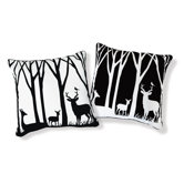 Day and Night in the Forest Pillow