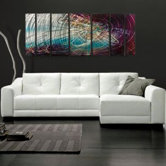 Abstract by Ash Carl Metal Wall Art in Gray Multi - 23.5" x 60"