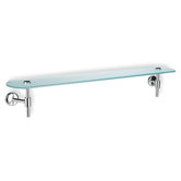 Pegaso Wall Mounted Frosted Glass Shelf with Holder in Chrome