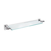 Prisma Classic Style Wall Mounted Clear Glass Shelf in Chrome