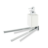 Urania Wall Mounted Double Towel Bar with Soap Dispenser in Chrome