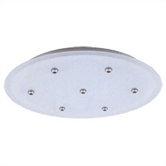 Fusion Jack Seven Port Round LED Canopy in Satin Nickel